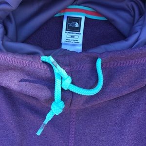 Purple North Face Long Neck Hoodie w/ Thumbholes